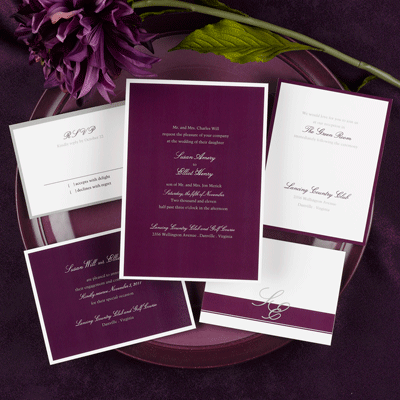 Go simple and chic with these Carlson Craft invitations